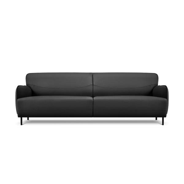 Temno siva usnjena sedežna garnitura Windsor & Co Sofas Neso, 235 x 90 cm