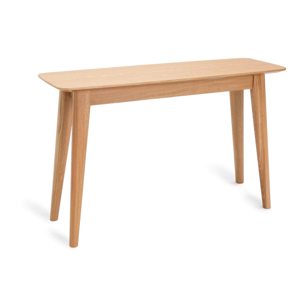 Konzolna mizica s hrastovimi nogami Unikatno Furniture Rho, 120 x 40 cm