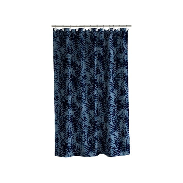 Modra zavesa za tuš Södahl Leaves, 180 x 200 cm