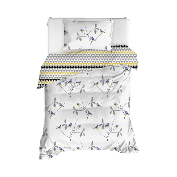 Posteljnina za enojno posteljo iz bombaža Mijolnir Pavlina White, 140 x 200 cm