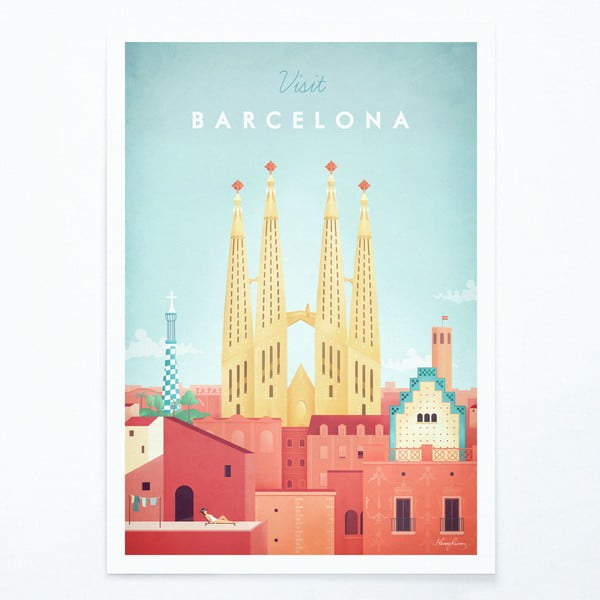 Plakat Travelposter Barcelona, A3