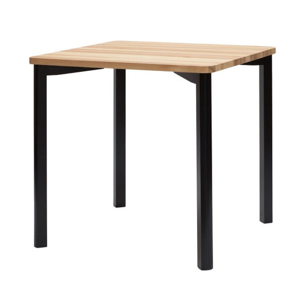 Črna jedilna miza z zaobljenimi nogami Ragaba TRIVENTI, 80 x 80 cm