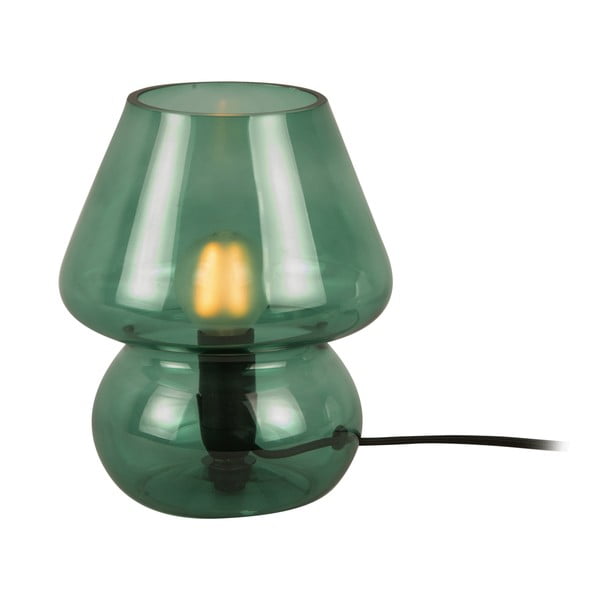 Temno zelena steklena namizna svetilka Leitmotiv Glass, višina 18 cm