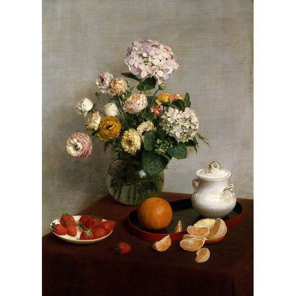 Reprodukcija slike Henri Fantin-Latour - Flowers ans Fruit, 45 x 60 cm