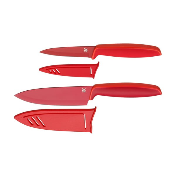 Komplet 2 rdečih nožev s pokrovom WMF Touch