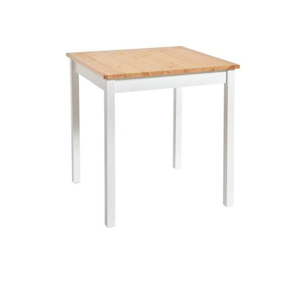 Jedilna miza iz borovega lesa z belo konstrukcijo loomi.design Sydney, 70 x 70 cm