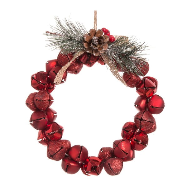 Viseč božični venec v rdeči barvi Unimasa Crown