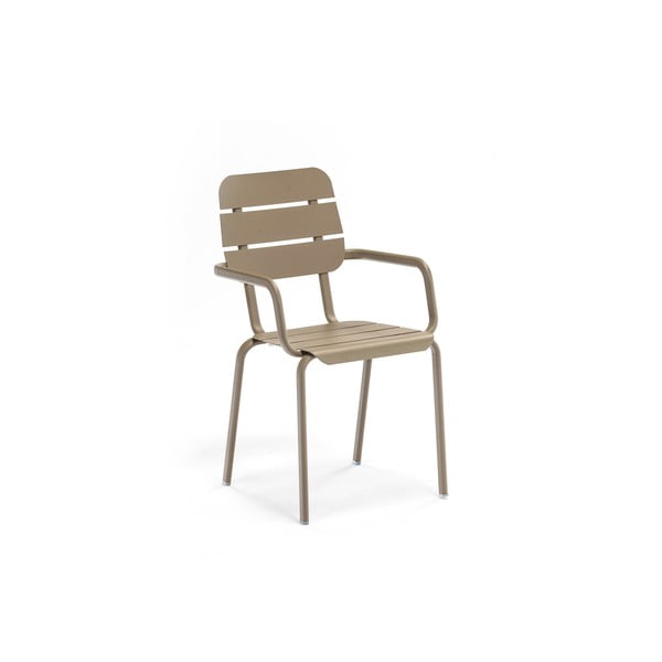 Komplet 4 rjavih kovinskih stolov z naslonjali Ezeis Alicante