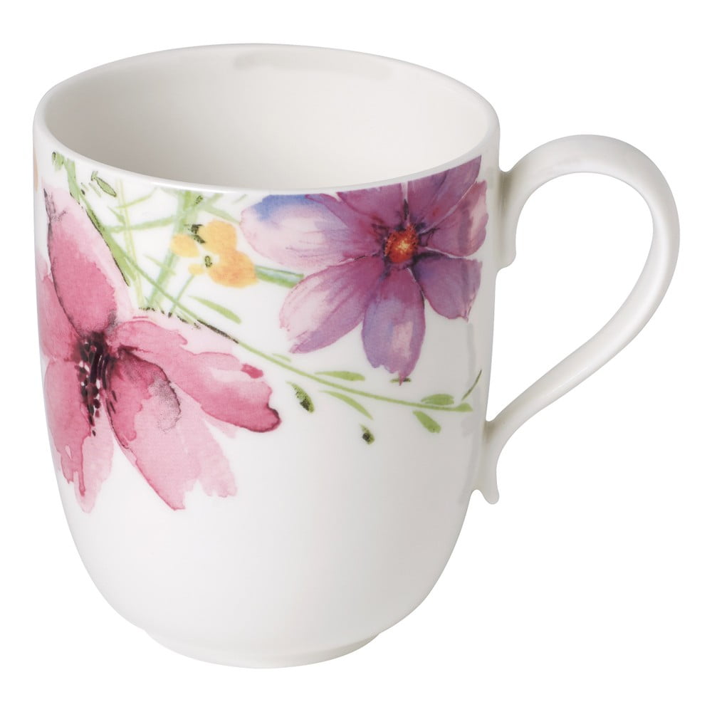 Porcelanasta skodelica z motivom cvetja Villeroy & Boch Mariefleur Tea, 430 ml