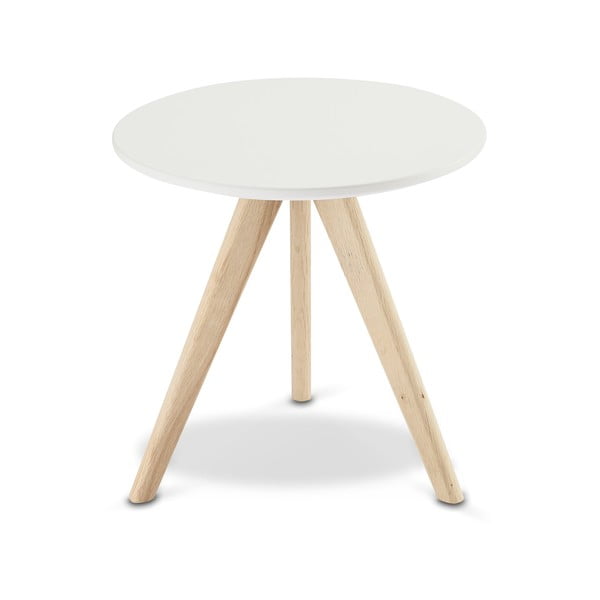 Bela kavna mizica z nogami iz hrastovega lesa Furnhouse Life, Ø 40 cm
