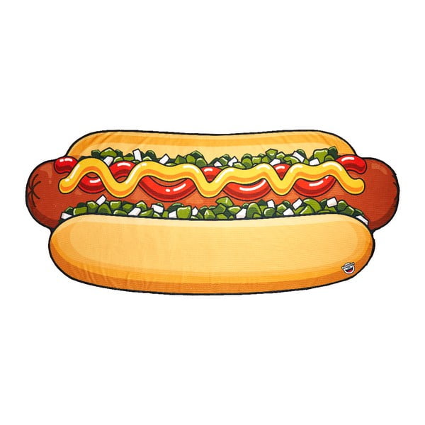 Odeja za na plažo z motivom hot doga Big Mouth Inc., 215,9 x 95,5 cm