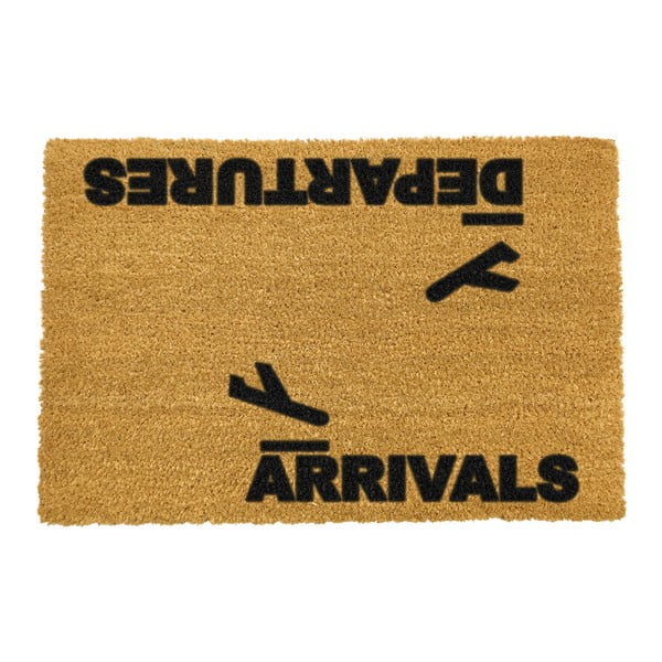 Predpražnik iz naravnih kokosovih vlaken Artsy Doormats Arrivals And Departures, 40 x 60 cm