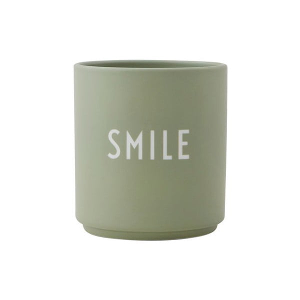 Svetlo zelen porcelanast lonček Design Letters Favourite Smile