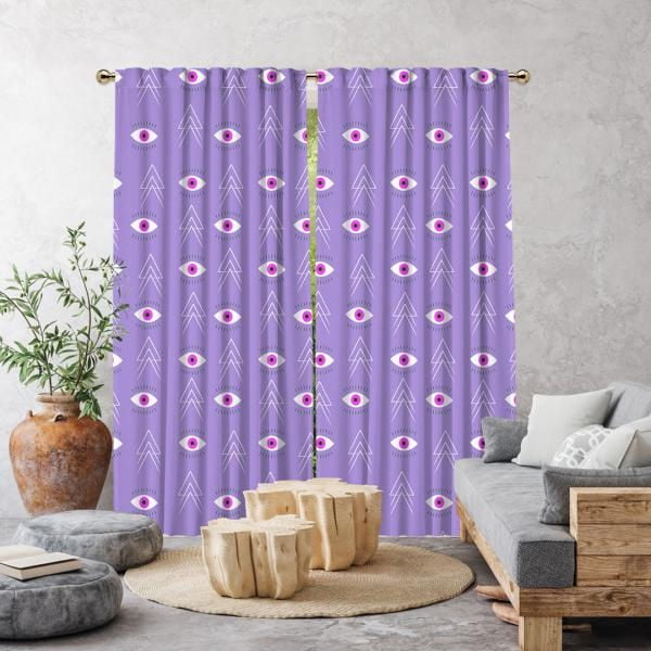 Komplet 2 vijoličnih zaves Cipcici, 260 x 140 cm
