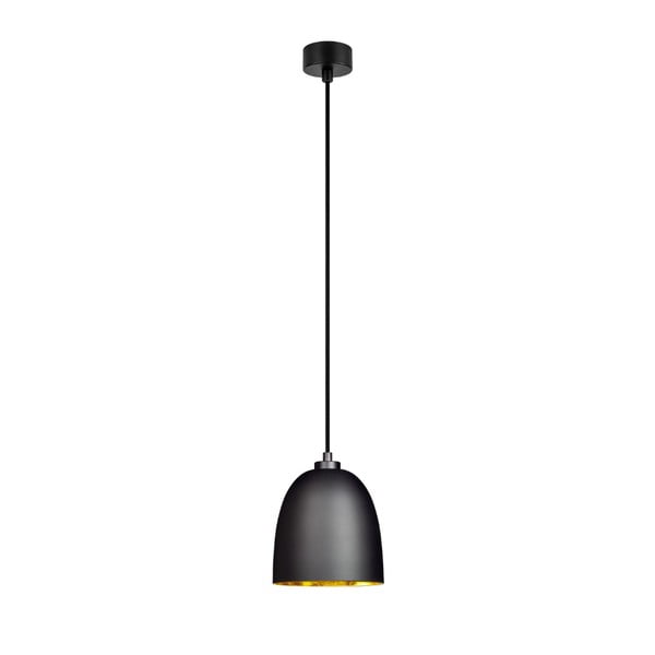 Črna viseča svetilka z detajli v zlati barvi Sotto Luce Awa Matte