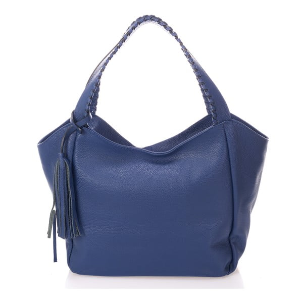 Modra usnjena torbica Giulia Massari Lora