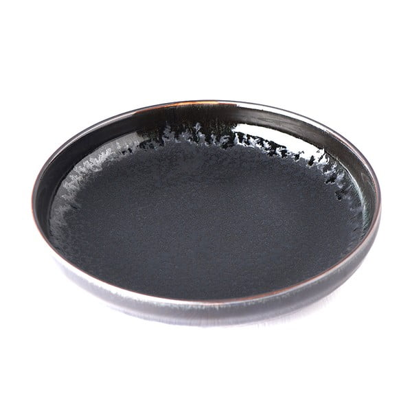 Črn keramičen krožnik z dvignjenim robom MIJ Matt, ø 22 cm