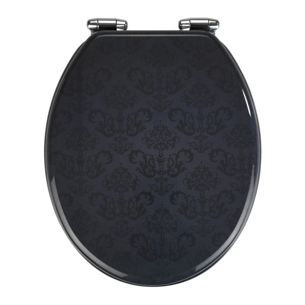 Temno siva deska za WC školjko s počasnim zapiranjem Wenko Bellevue, 42,5 x 35,5 cm