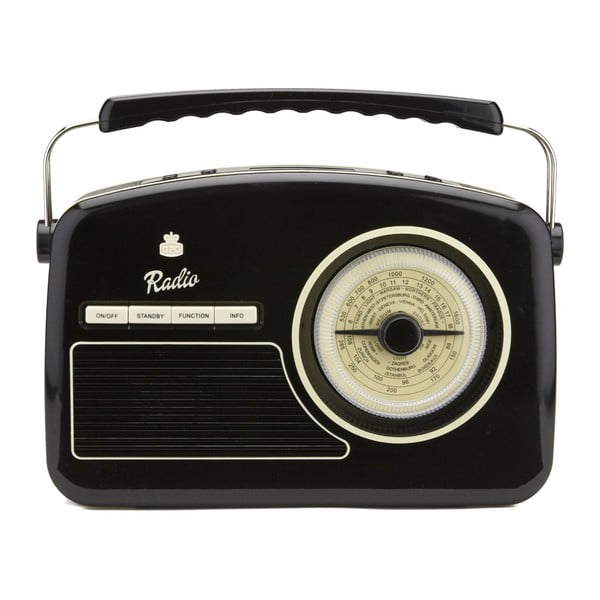 Črn radio GPO Rydell Nostalgic Dab Radio Black