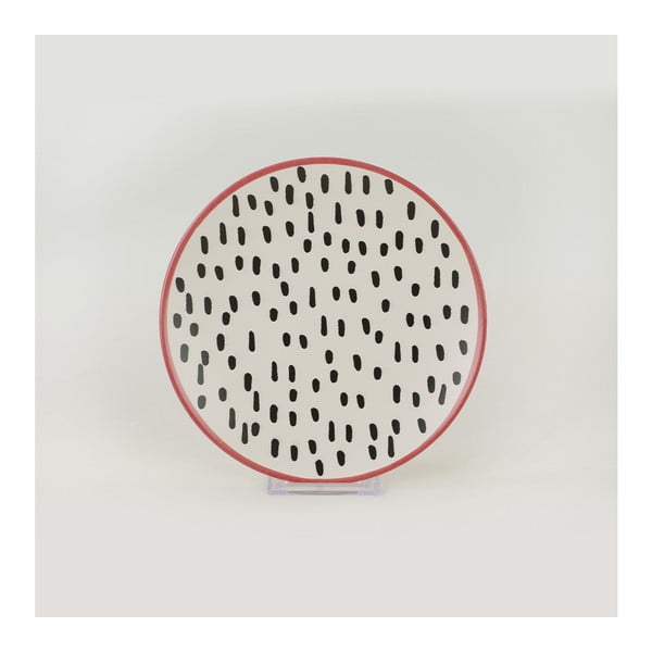 Komplet 6 keramičnih krožnikov za sladico My Ceramic Brush Dots, 20 cm
