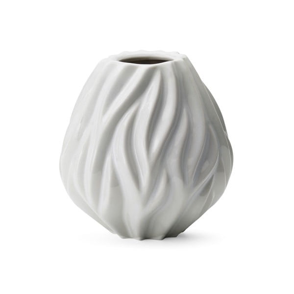 Bela porcelansta vaza Morsø Flame, višina 15 cm