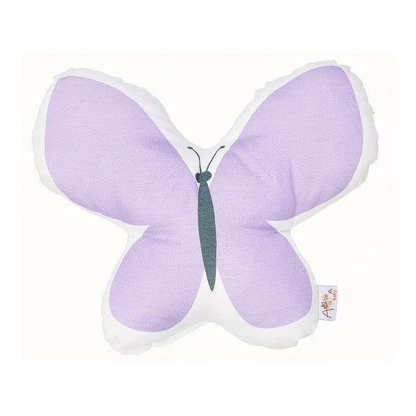 Vijolični otroški vzglavnik iz mešanice bombaža Mike & Co. NEW YORK Pillow Toy Butterfly, 26 x 30 cm