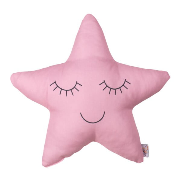 Rožnat otroški vzglavnik iz mešanice bombaža Mike & Co. NEW YORK Pillow Toy Star, 35 x 35 cm