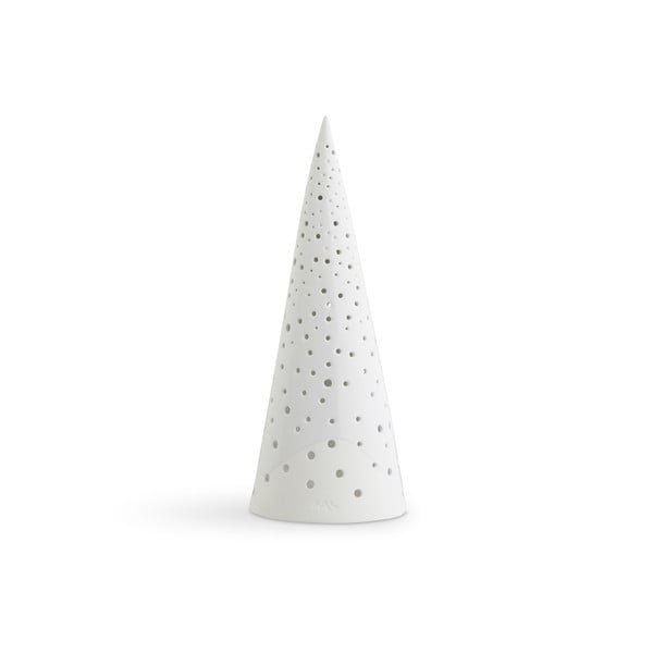 Bel božični svečnik iz kostnega porcelana Kähler Design Nobili, višina 30 cm