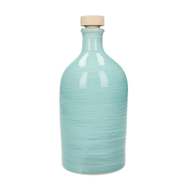 Turkizna keramična steklenička za olje Brandani Maiolica, 500 ml
