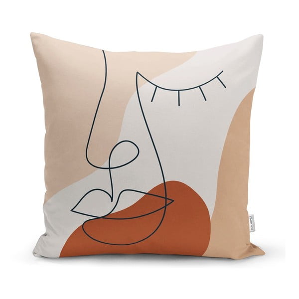 Prevleka za vzglavnik Minimalist Cushion Covers Drawing Fece Pastel, 45 x 45 cm