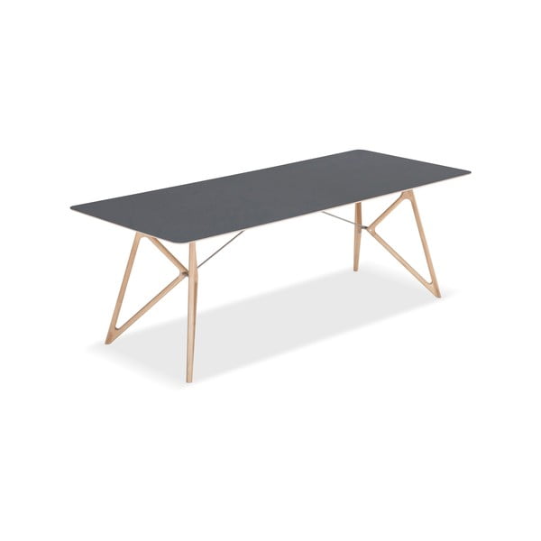 Jedilna miza iz masivnega hrasta s črno ploščo Gazzda Tink, 220 x 90 cm