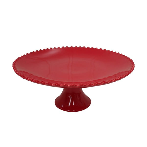 Rubinasto rdeč keramični pladenj z nogo Costa Nova, ø 34 cm
