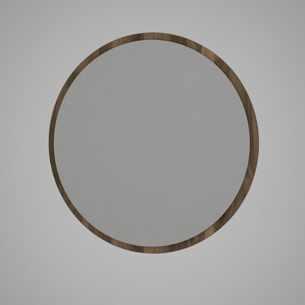 Okroglo stensko ogledalo v rjavem okvirju Glob, ⌀ 59 cm