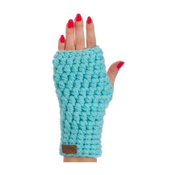 Turkizno modra pletene rokavice DOKE Milo