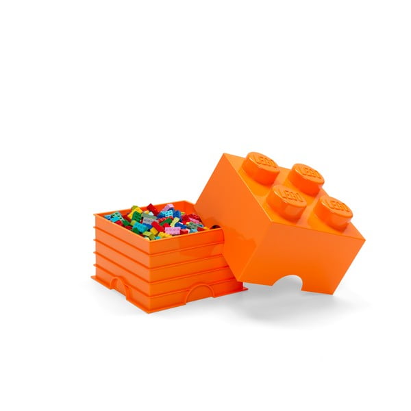 Oranžna kvadratna škatla za shranjevanje LEGO®