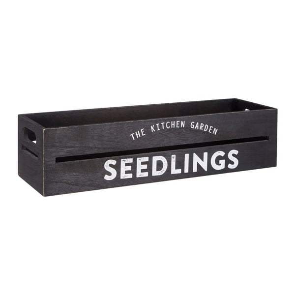 Črna lesena škatla za zelišča in rože Premier Housewares Seedlings, 15 x 45 cm