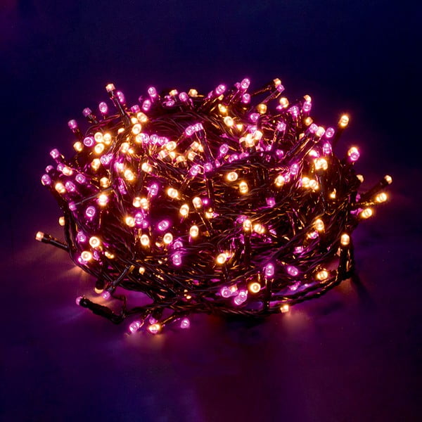 Roza in bež LED svetlobna veriga Unimasa, 1000 luči