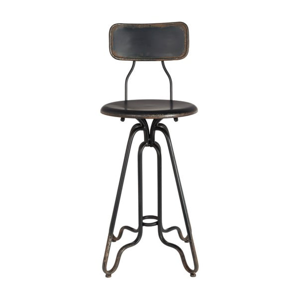Črn kovinski barski stol Dutchbone Ovid, višina 88 cm