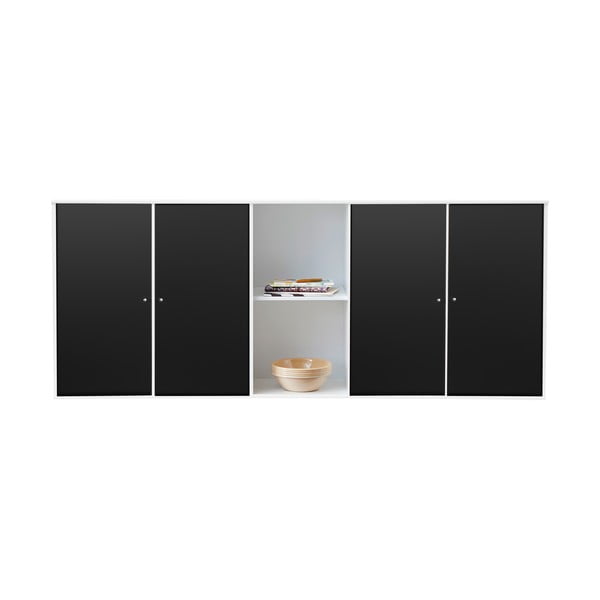 Črno-bela stenska komoda Hammel Mistral Kubus, 169 x 69 cm