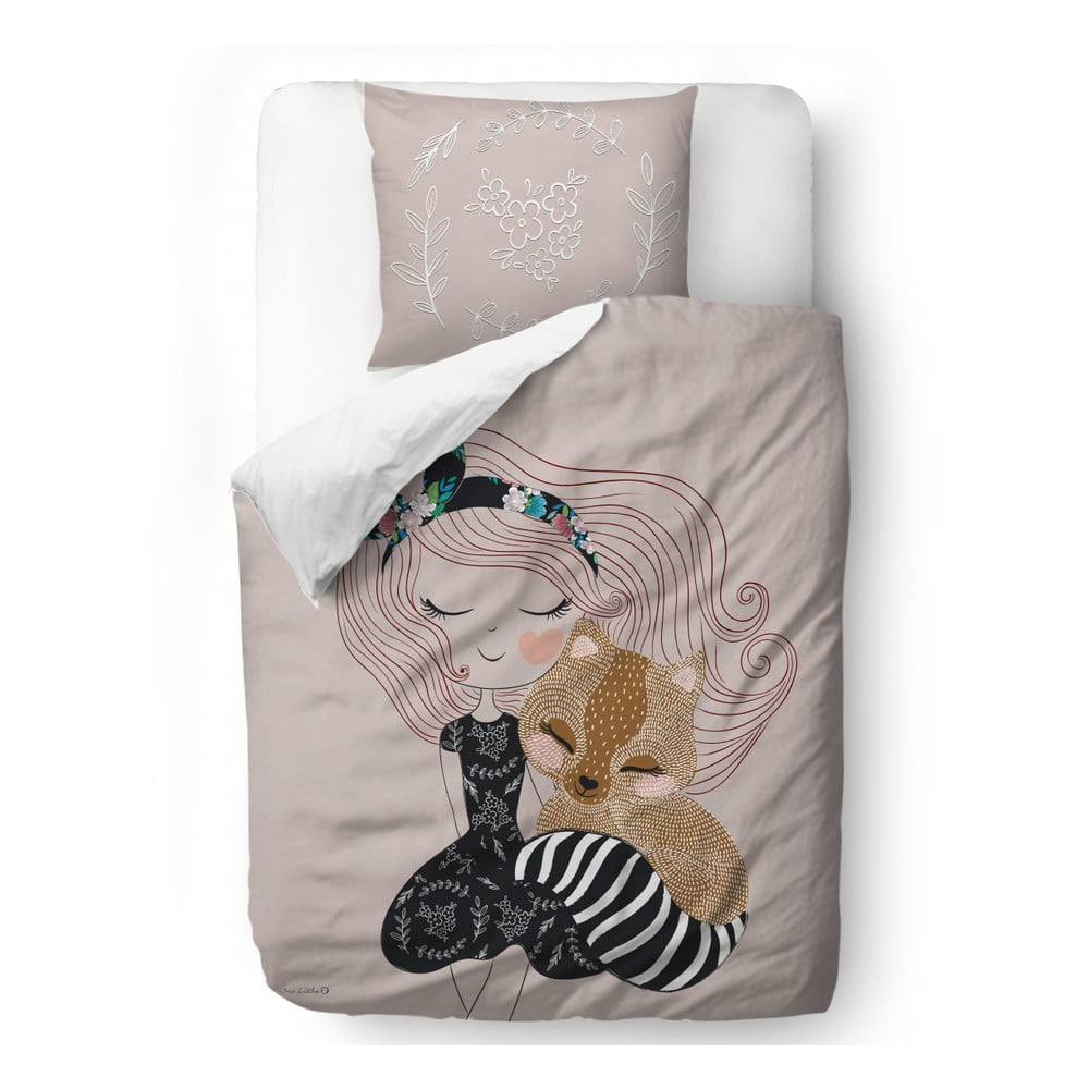 Otroška posteljnina iz bombažnega satena Mr. Little Fox Fox Two Princesses, 100 x 130 cm