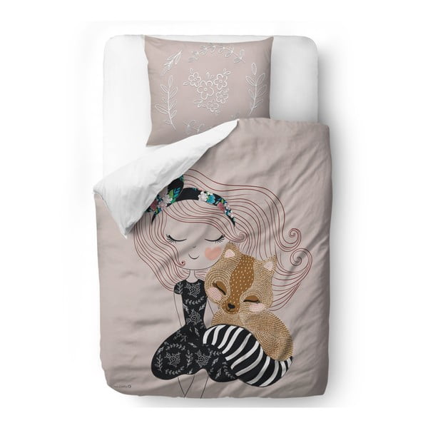 Otroško posteljno perilo iz bombažnega satena Mr. Little Fox Fox Two Princesses, 100 x 130 cm
