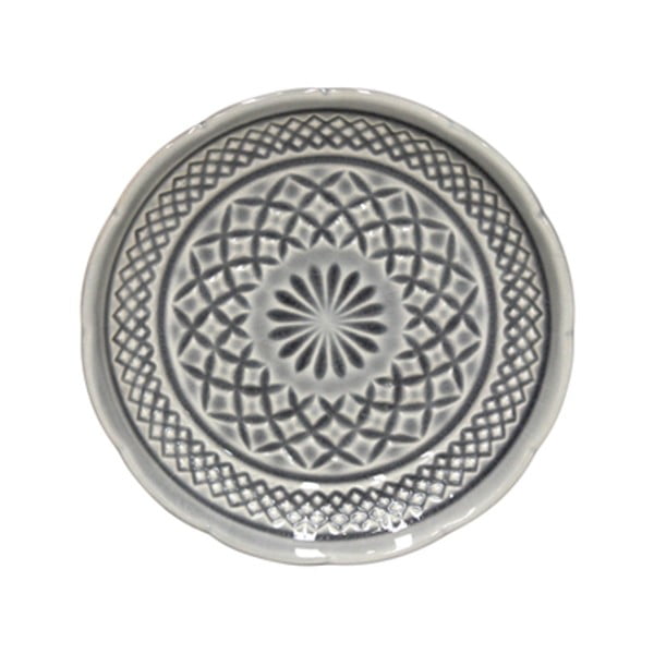 Siv keramičen desertni krožnik Costa Nova Cristal, ⌀ 15 cm