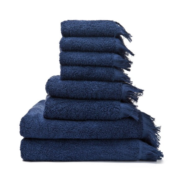 8-delni komplet modrih brisač iz 100-odstotnega bombaža Bonami
