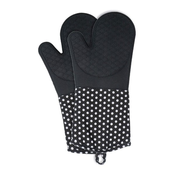 Komplet 2 črnih zaščitnih silikonskih rokavic za peko Wenko Oven