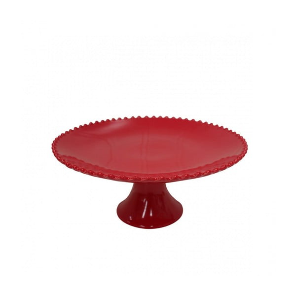 Rubinasto rdeč keramični pladenj z nogo Costa Nova, ø 28,4 cm