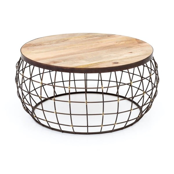 Kavna mizica z železno konstrukcijo WOOX LIVING Nest, ⌀ 74 cm