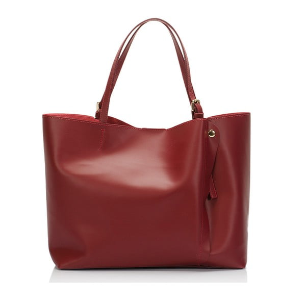 Rdeča usnjena torbica Lisa Minardi Eunice