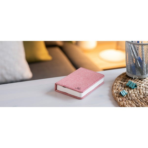 Rožnata majhna namizna LED svetilka v obliki knjige Gingko Booklight