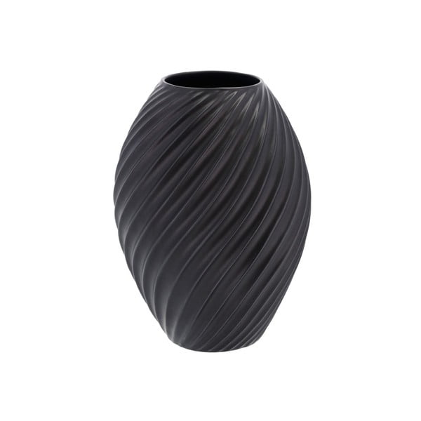 Vaza iz črnega porcelana Morsø River, višina 26 cm