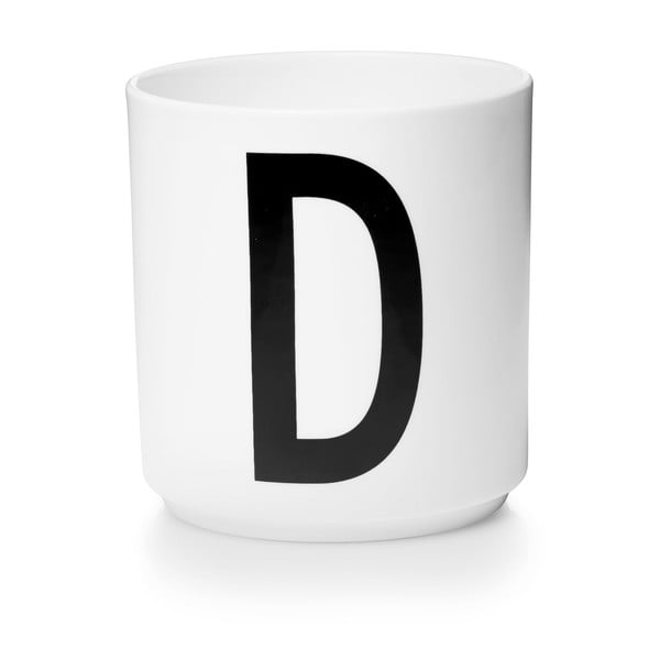 Bel porcelanast lonček Design Letters Personal D